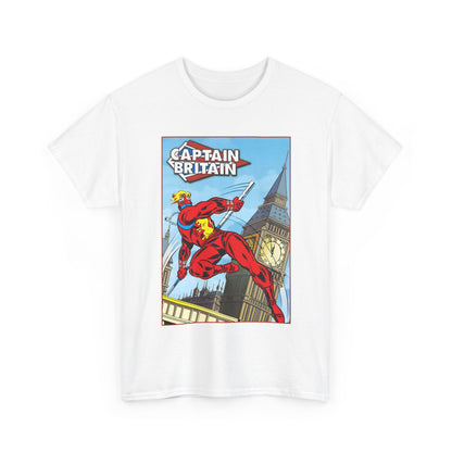 Captain Britain T-Shirt - Ron Wilson Art - Brian Braddock - Marvel UK Series - Chris Claremont Stories - Marvel Comics
