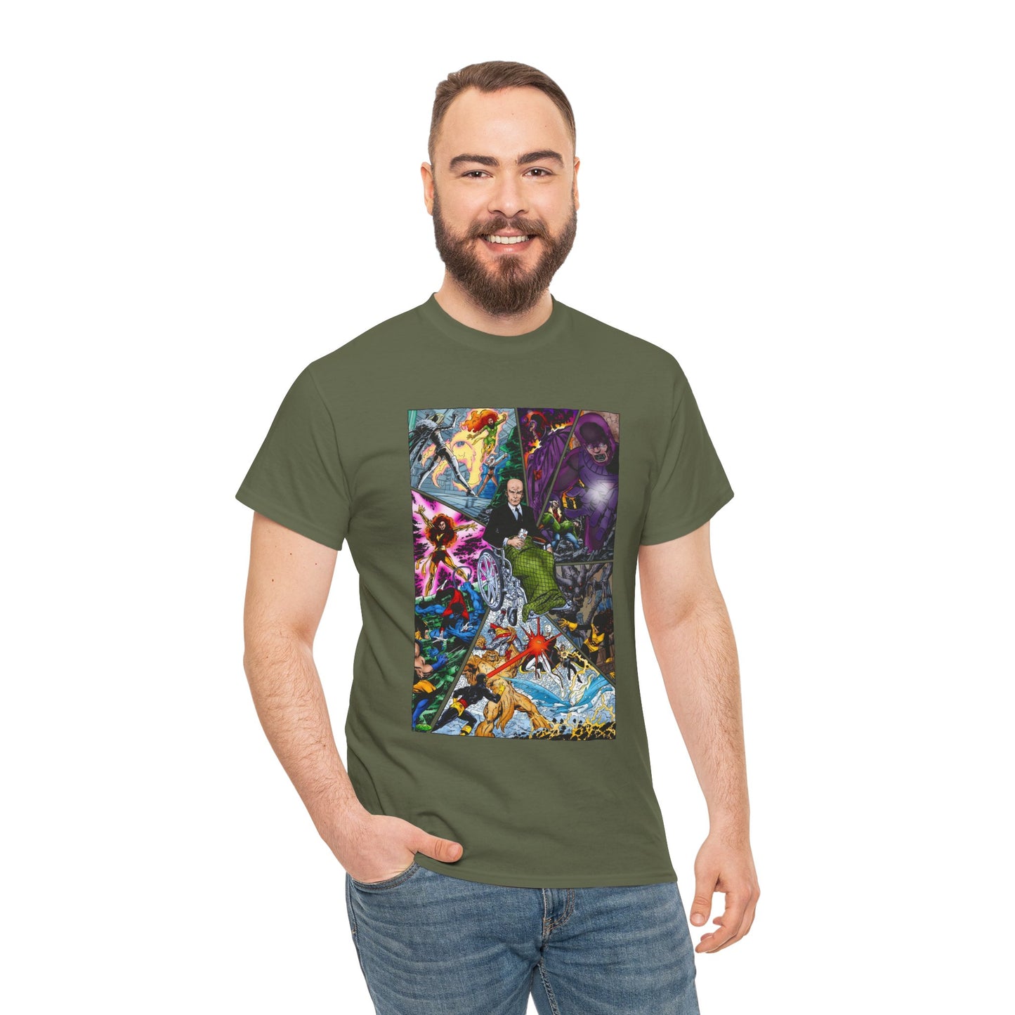 Professor X T-Shirt - John Byrne Art - Charles Xavier, X-Men Founder - Dark Phoenix, Cyclops, Sentinels - Marvel Comics