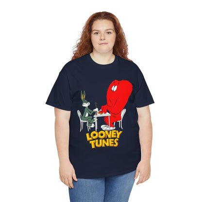Bugs Bunny & Gossamer T-Shirt - Looney Tunes Cartoon - Popular Halloween Monster Getting a Manicure - Funny, Humorous Image