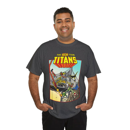New Teen Titans T-Shirt - George Perez Promo Art - Wonder Girl, Cyborg, Raven, Starfire, Robin, Kid Flash, Changeling - DC Comics