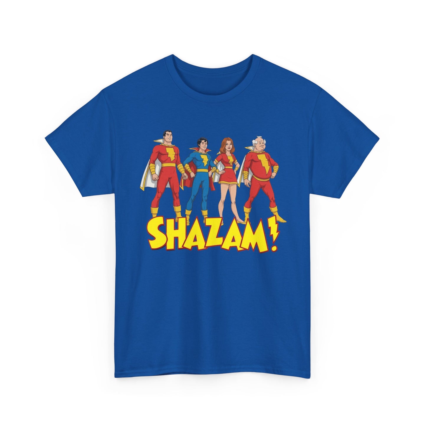 Shazam T-Shirt - Marvel Family Filmation Art - Mary Marvel, Captain Marvel Jr, Uncle Dudley - DC Comics