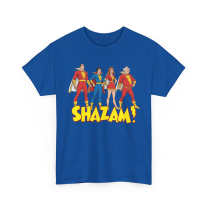 Shazam T-Shirt - Marvel Family Filmation Art - Mary Marvel, Captain Marvel Jr, Uncle Dudley - DC Comics