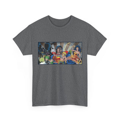 Justice League T-Shirt - Kevin Maguire Art - Superman, Wonder Woman, Flash, Aquaman, Green Lantern - DC Comics