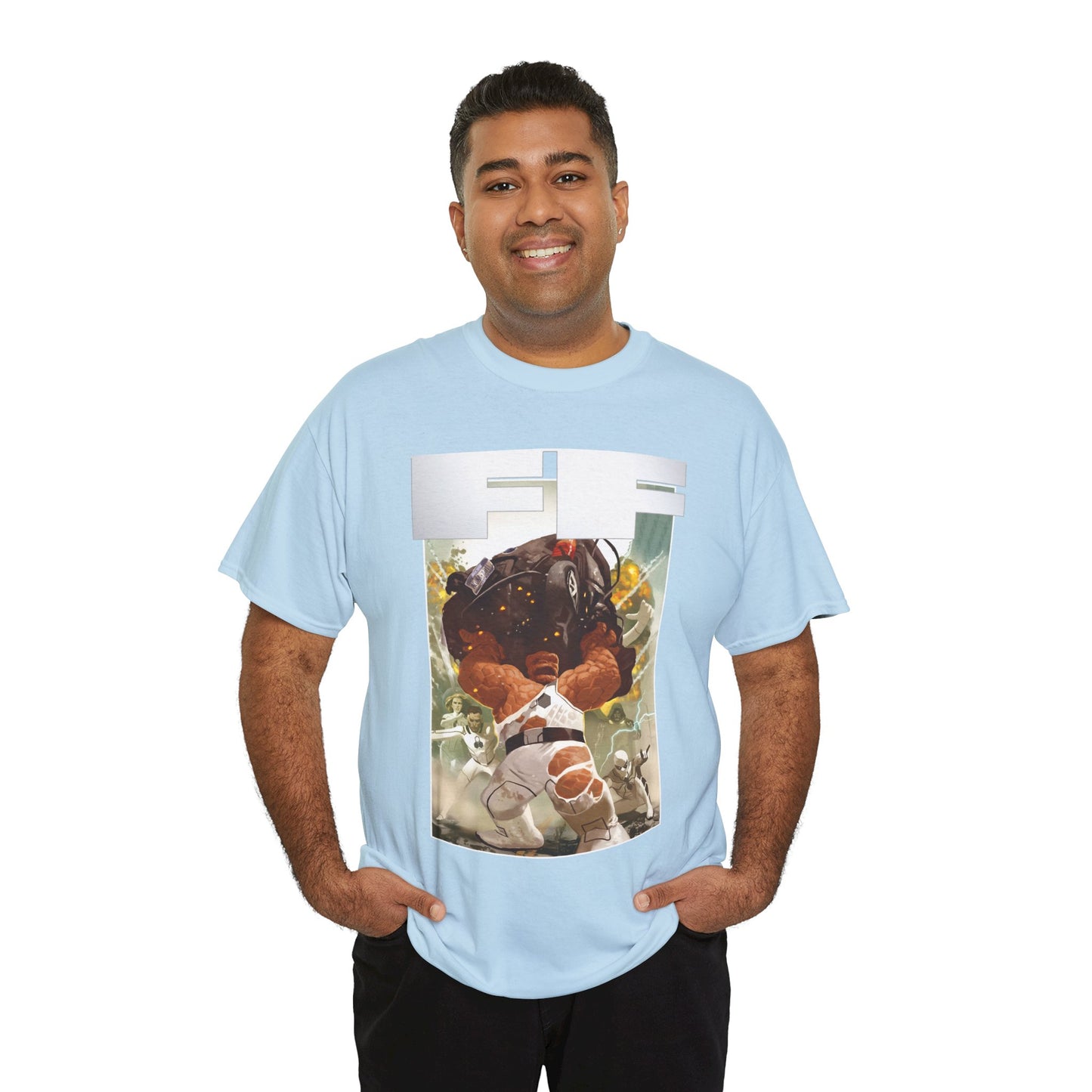 FF T-Shirt - Daniel Acuna Art - Fantastic Four - Mr. Fantastic, Invisible Woman, Thing, Spider-Man - Marvel Comics