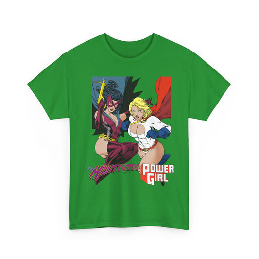 Huntress & Power Girl T-Shirt - Ed Benes Art - Justice Society, JSA, Earth 2 - DC Comics Bronze Age, Pre-Crisis Heroes
