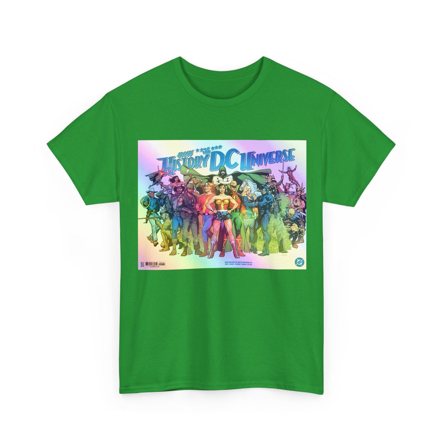 New History of the DC Universe T-Shirt - Wonder Woman, Wildcat, Black Canary, Sgt. Rock, Etrigan, Spectre, Jonah Hex - DC Comics