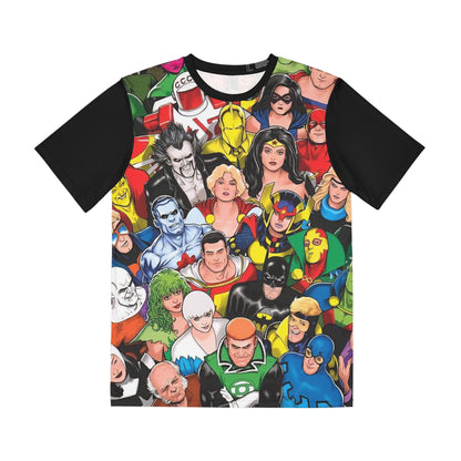Justice League International All Over Print Tee (Polyester) - Kevin Maguire Art - The Entire JLI Team - DC Comics