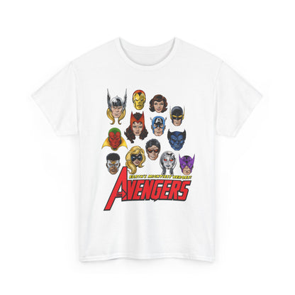 Avengers T-Shirt - John Byrne Art - Captain America, Scarlet Witch, Iron Man, Thor, Vision, Hawkeye, Wonder Man - Marvel Comics