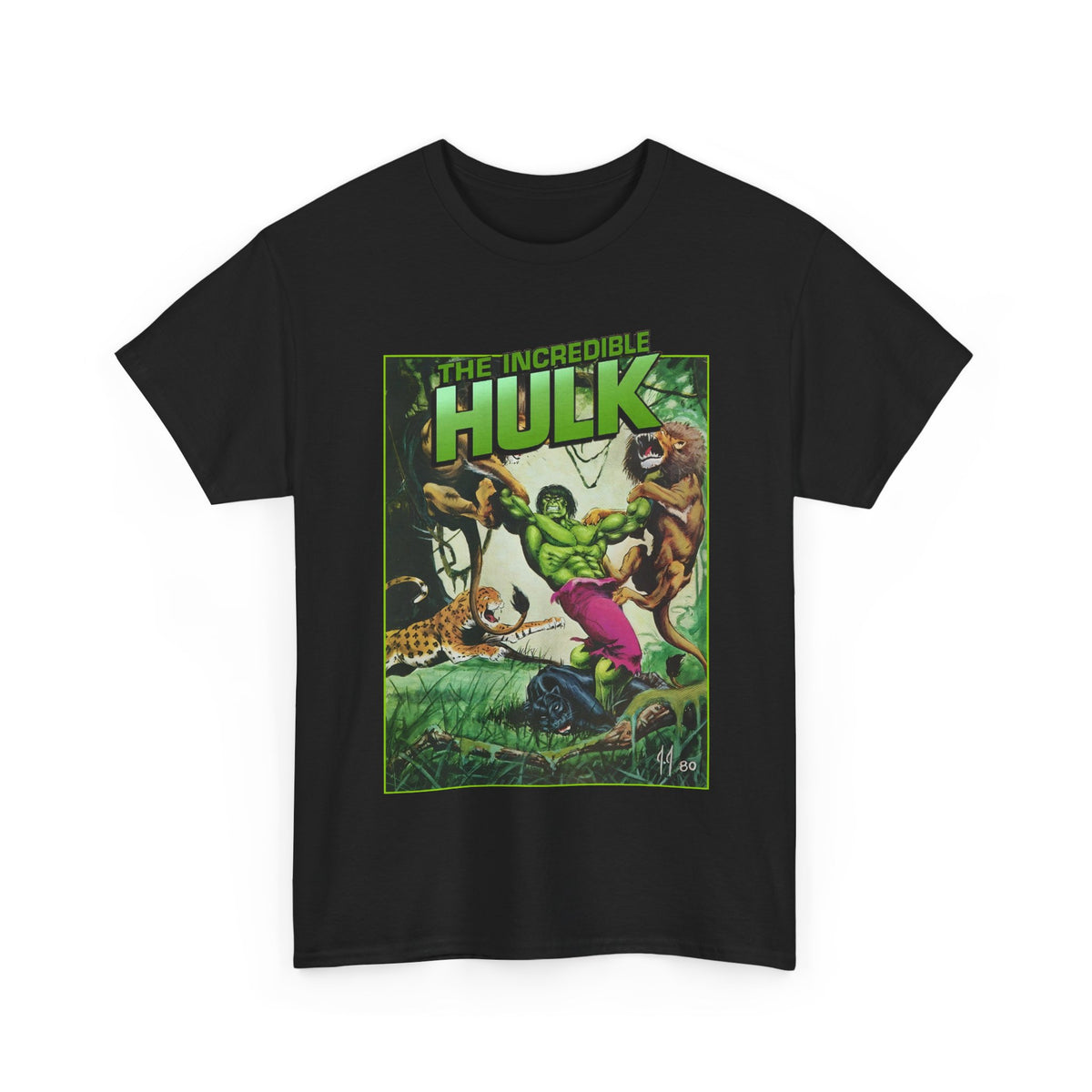 Incredible Hulk T-Shirt - Joe Jusko Art - Hulk Fighting Lions and Tigers - Marvel Comics