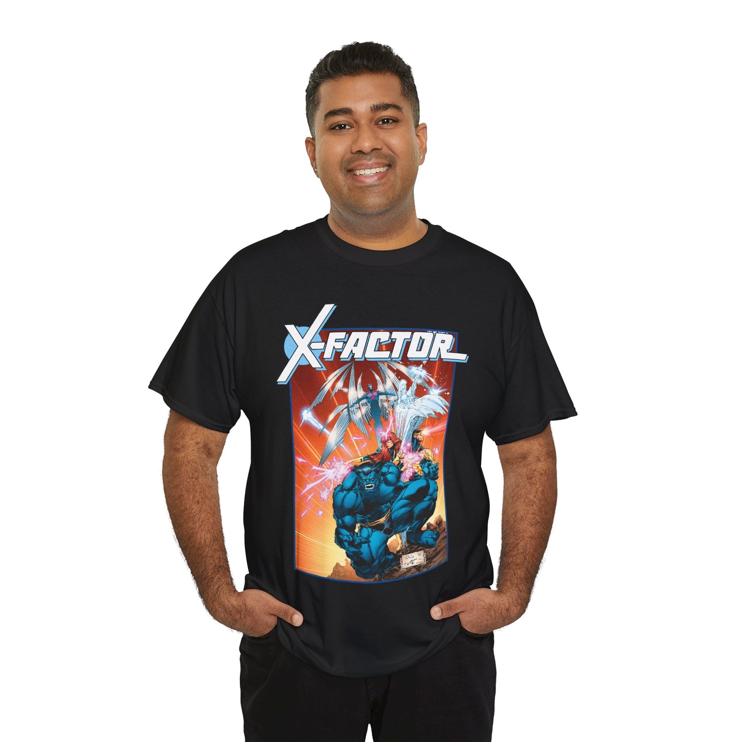 X-Factor T-Shirt - Whilce Portacio Art - Cyclops, Jean Grey, Iceman, Arcangel, Beast - X-Men Founding Members - Marvel Comics