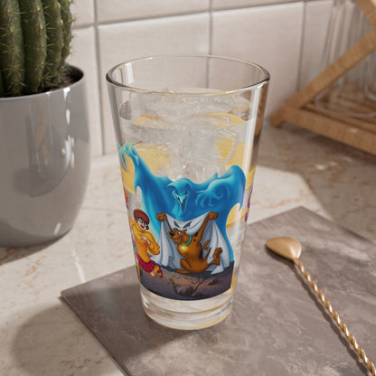 Scooby Doo Halloween Pint Glass 16oz Hanna-Barbera Mystery Inc Shaggy Velma Daphne Fred Ghost Jack O Lantern Spooky Nostalgia Fan Gift
