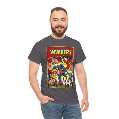 Invaders T-Shirt - Captain America, Human Torch, Namor, Spitfire - World War II Soldiers - Golden Age Heroes - Marvel Comics