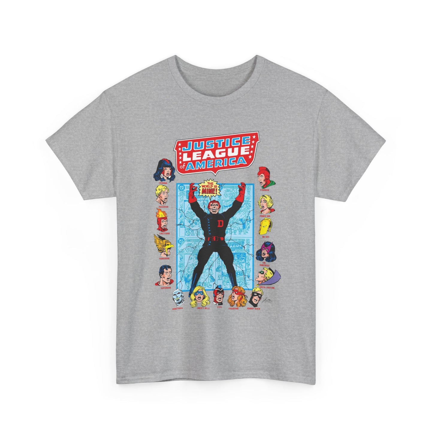 Justice League of America T-Shirt - George Perez Art - Justice Society, All-Star Squadron Team-Up DC Comics