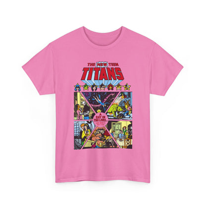 New Teen Titans T-Shirt - George Perez Art - #8 Cover - A Day in the Life - Robin, Wonder Girl, Cyborg, Starfire, Raven, Changeling, Kid Flash - DC Comics