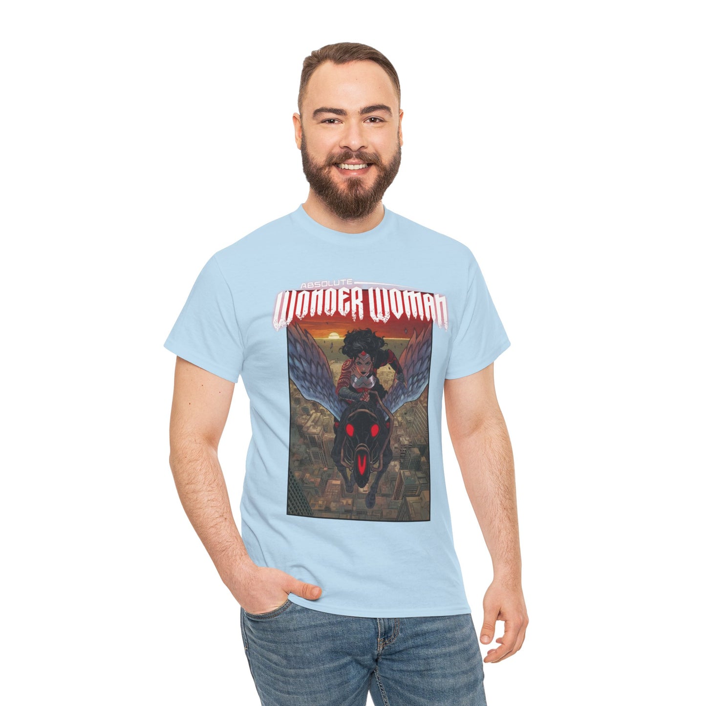 Absolute Wonder Woman T-Shirt - Hayden Sherman Art - DC Comics All-In - Raised in Hell by Circe - Riding Pegasus
