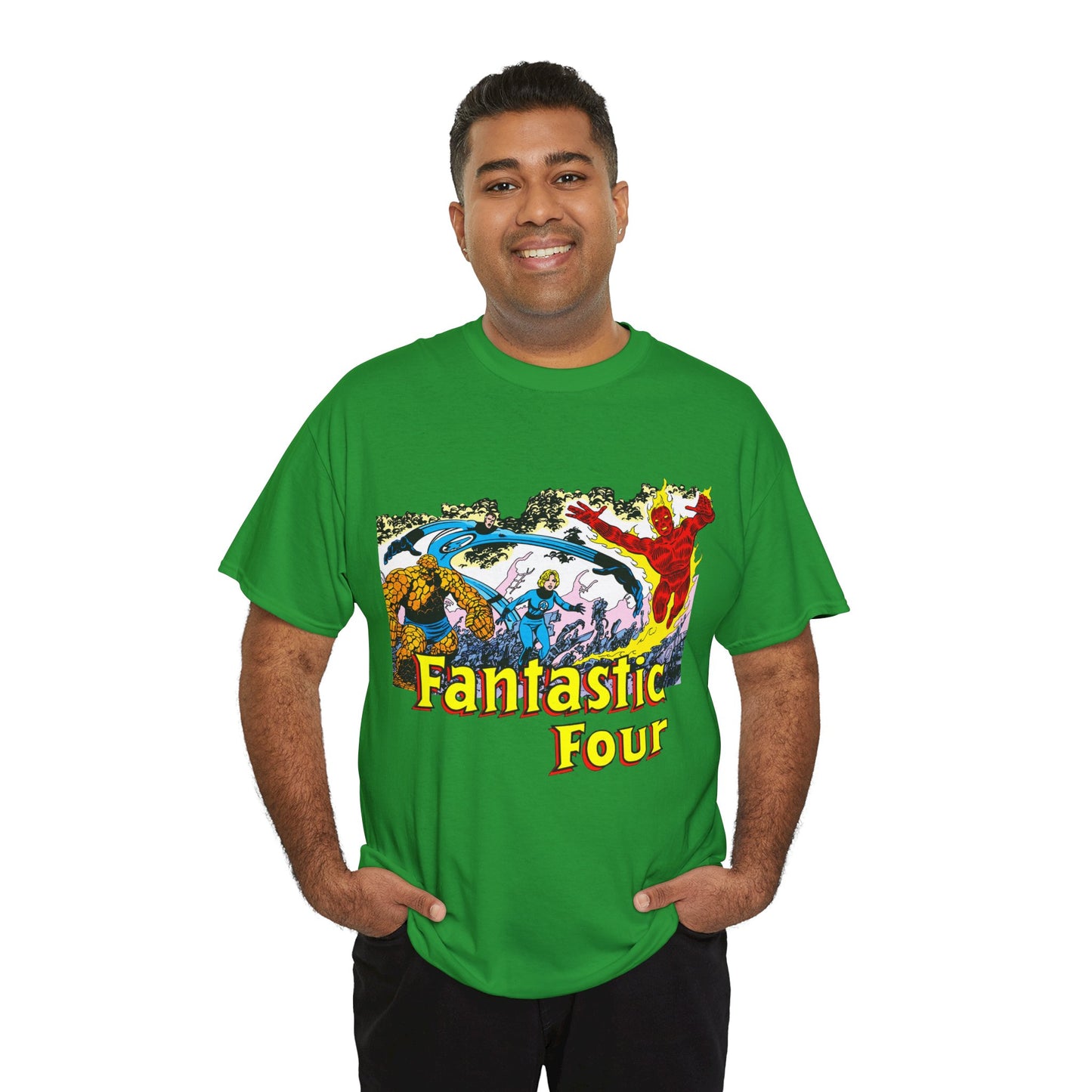 Fantastic Four T-Shirt - John Byrne Art - Reed Richards, Invisible Woman, Human Torch, The Thing - Marvel Comics