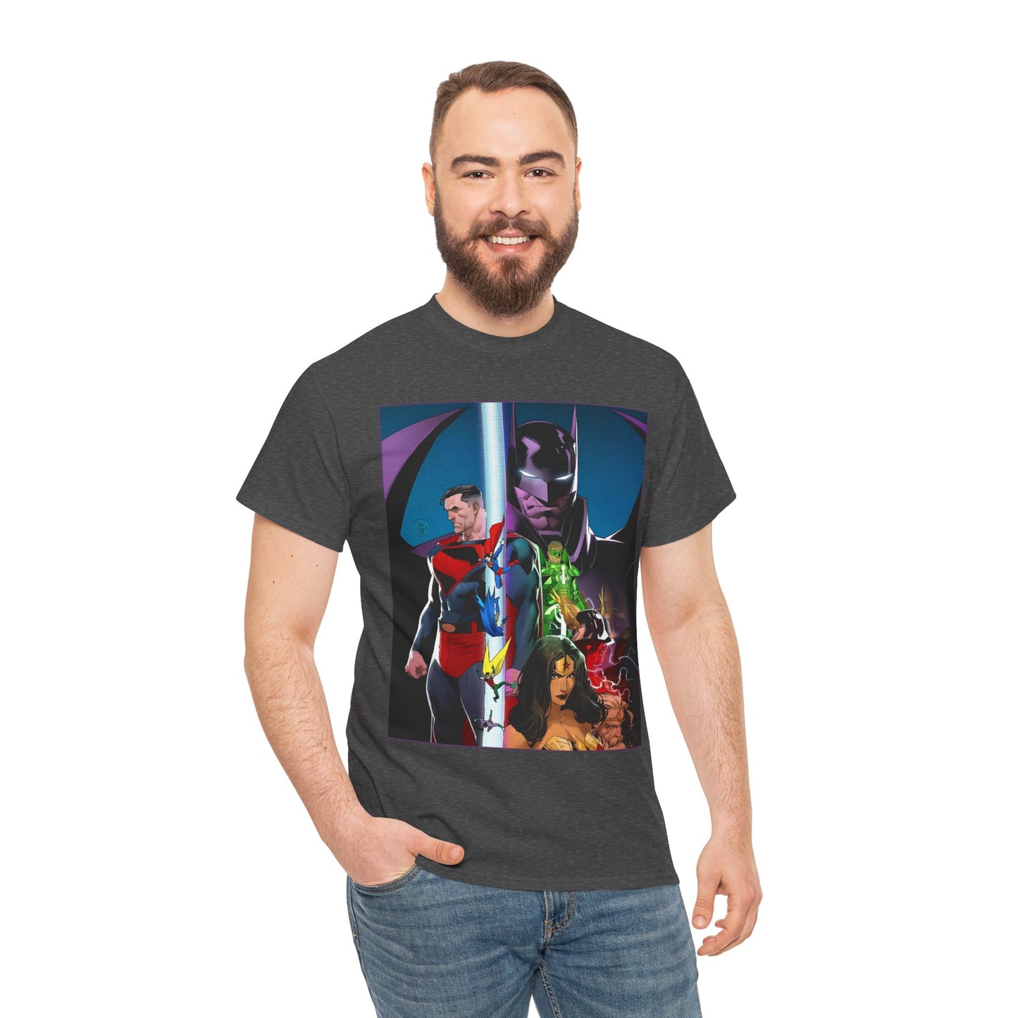 Kingdom Come T-Shirt - Dan Mora Art - Batman/Superman World's Finest Cover - Superman, Batman, Wonder Woman, Green Lantern, Robin, Flash - DC Comics