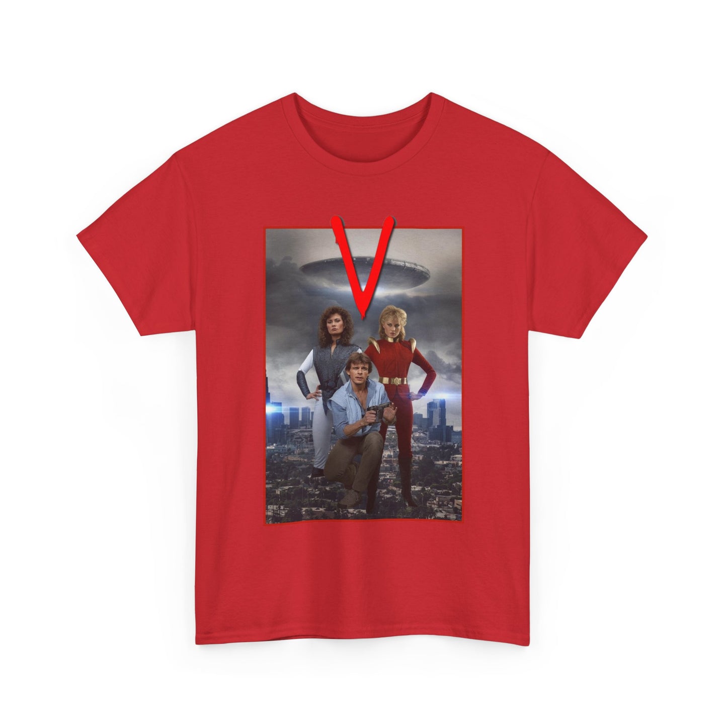 V T-Shirt - Visitors 1983 NBC Sci-Fi Aliens Series - Mike Donovan, Diana, Lydia