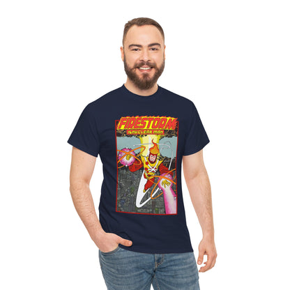 Firestorm the Nuclear Man T-Shirt - George Perez JLA Postcard Art 1980s - DC Comics - Justice League of America Member