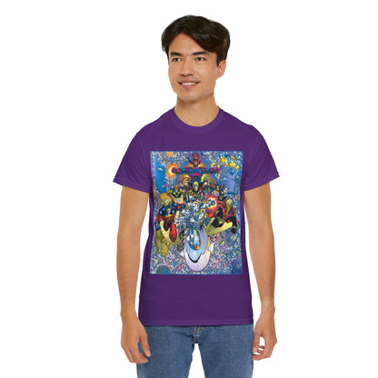 Marvel Cosmic Heroes T-Shirt - Silver Surfer, Captain Marvel, Adam Warlock, Quasar, Nova, Galactus, Jack of Hearts, Moondragon, Thanos
