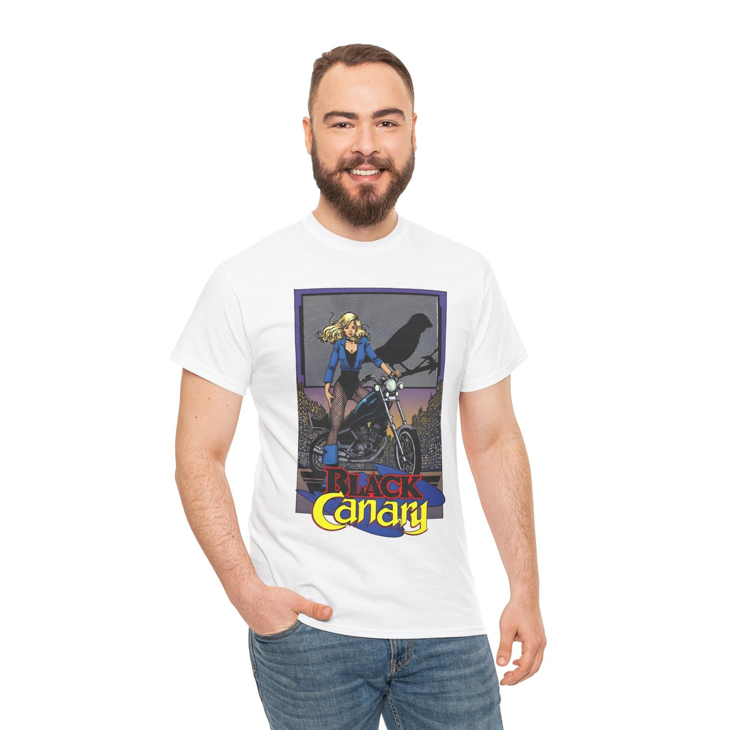 Black Canary T-Shirt - George Perez Art - 1980s Justice League Postcard Art - JLA - DC Comics