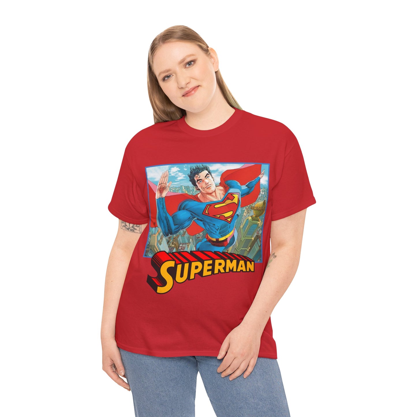 Superman T-Shirt - Guillem March Art - Variant Connecting Cover Art - Flying Over Metropolis - DC Comics All-In