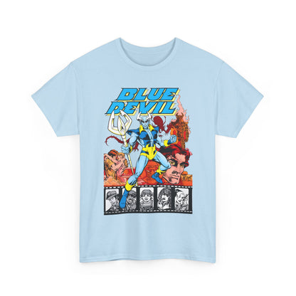 Blue Devil T-Shirt -  Dan Mishkin, Gary Cohn, & Paris Cullins - Dan Cassidy, Hollywood Stuntman - 1980s DC Comics Series