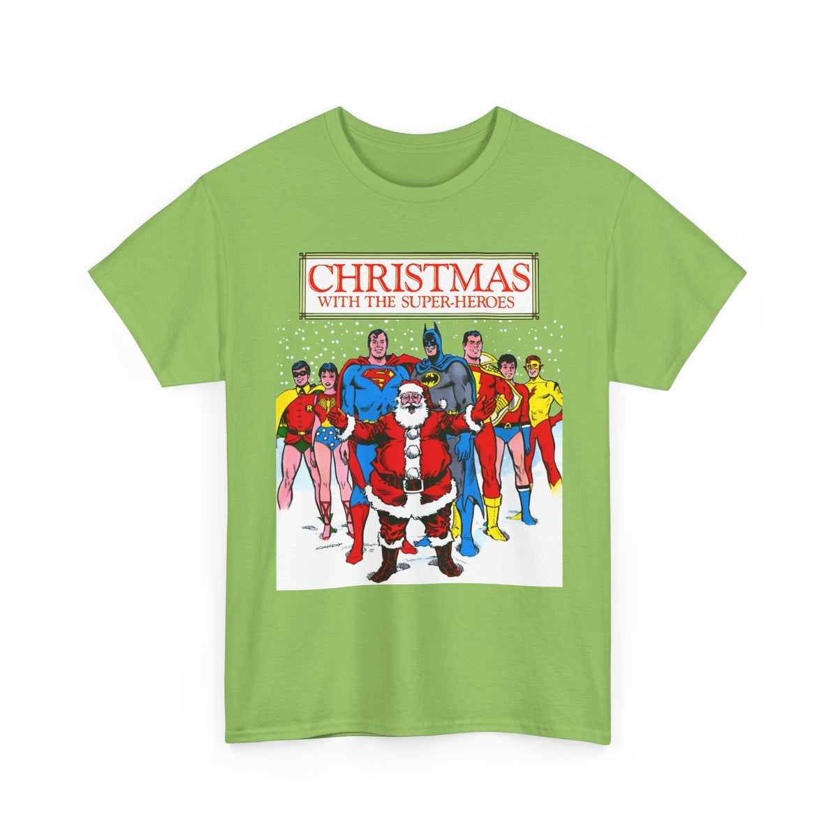 Christmas with the Superheroes T-Shirt - Nick Cardy Art - Superman Batman Captain Marvel Teen Titans Retro Festive Holiday Tee - DC Comics