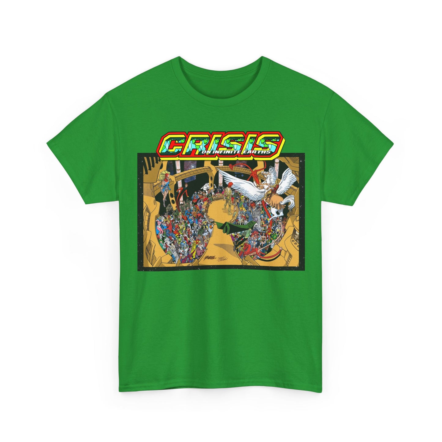 Crisis on Infinite Earths T-Shirt - George Perez & Jerry Ordway Art - The Monitor's Satellite - DC Comics