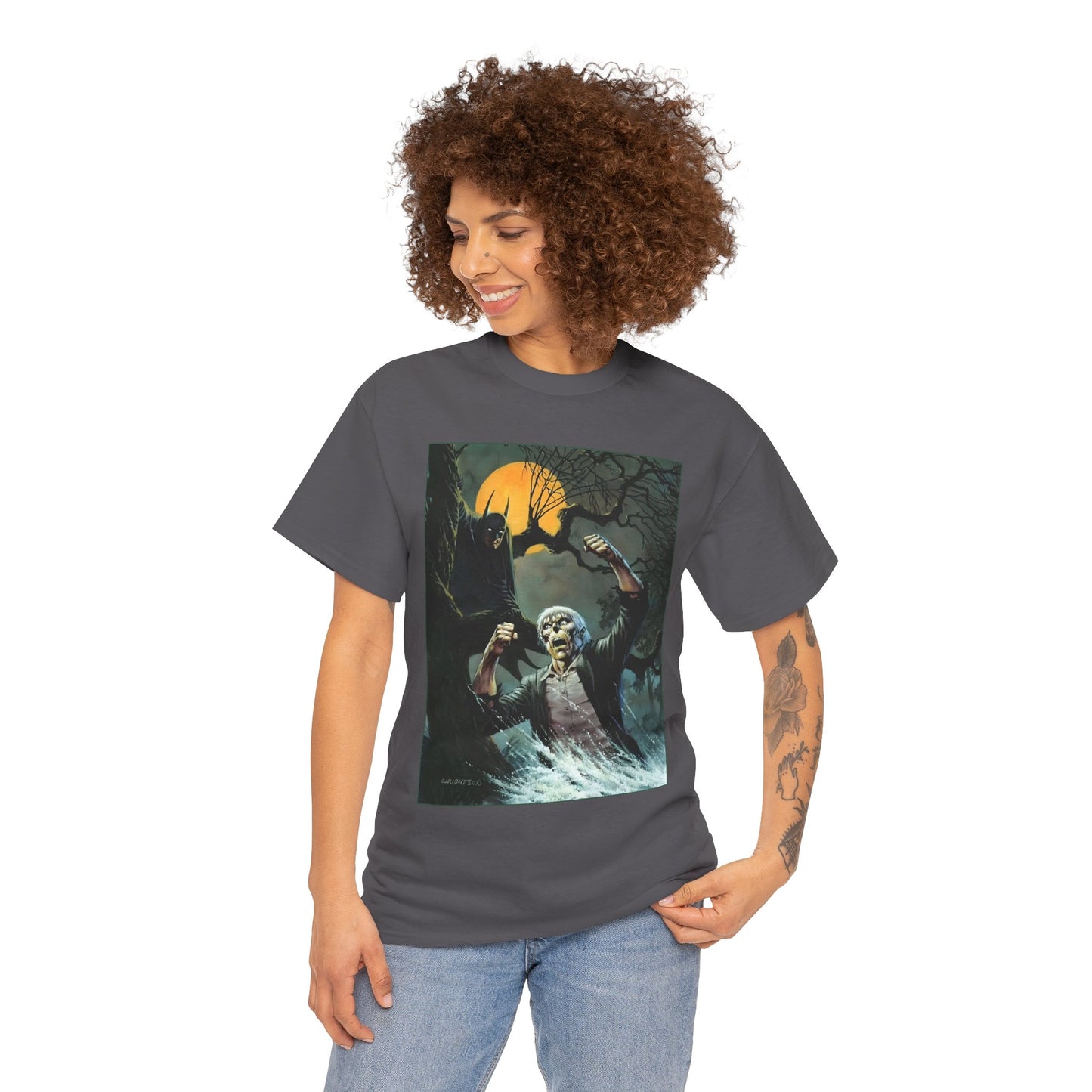 Solomon Grundy T-Shirt - Bernie Wrightson Art - Batman Watching From the Trees - DC Comics