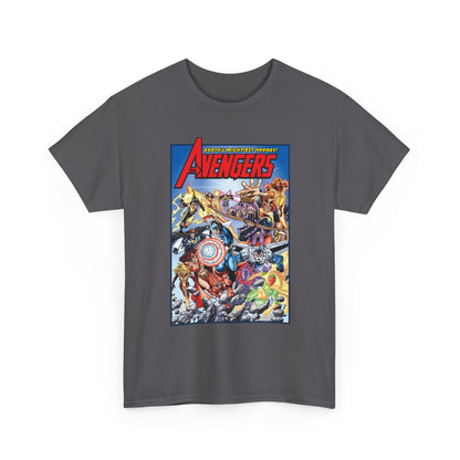 Avengers & Thunderbolts T-Shirt - George Perez Art - Captain America, Iron Man, Wonder Man, Scarlet Witch, Hawkeye, Citizen V, MACH-1, Techno, Atlas, Songbird - Marvel Comics