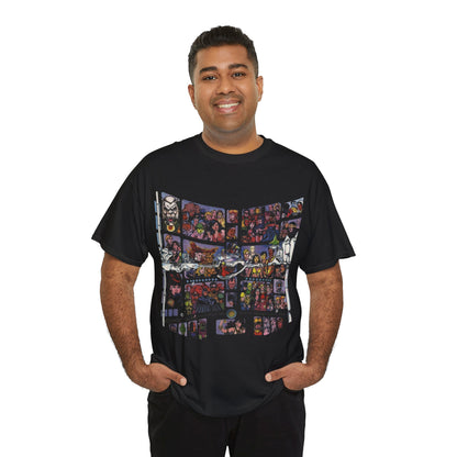 Focus on George Perez T-Shirt - Monitor, New Teen Titans, Avengers, Fantastic Four - DC & Marvel Comics - Note: Black Tee is a Negative Space Piece and is Borderless