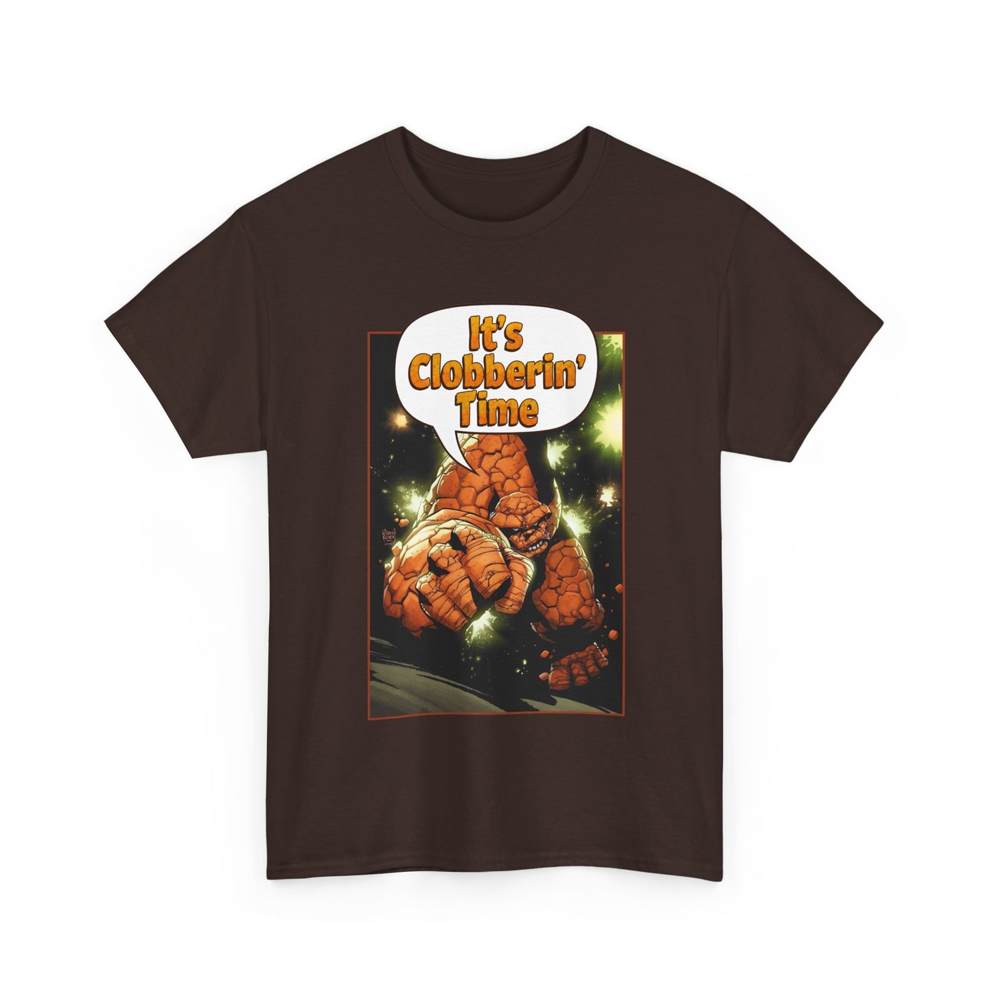 The Thing Shirt - Adam Kubert Art - It's Clobberin' Time - Fantastic Four Member - Marvel Comics