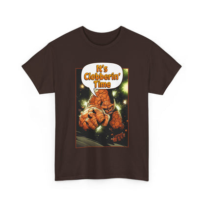 The Thing Shirt - Adam Kubert Art - It's Clobberin' Time - Fantastic Four Member - Marvel Comics