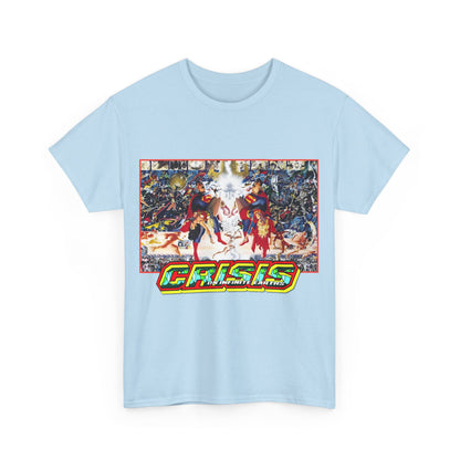 Crisis on Infinite Earths T-Shirt - Alex Ross & George Perez Art - Superman, Wonder Woman, Supergirl, Flash, Monitor, Anti-Monitor - DC Comics