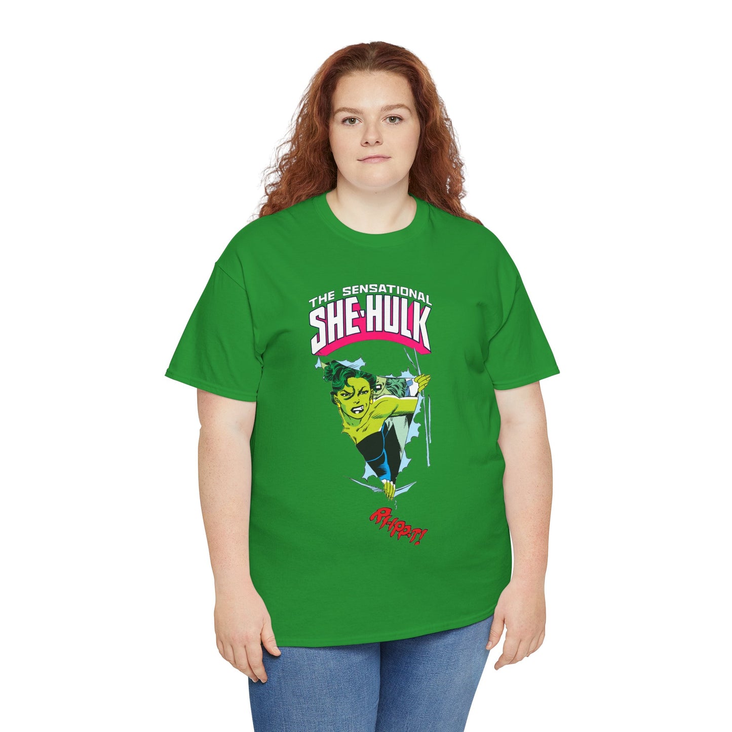 Sensational She-Hulk T-Shirt - John Byrne Art - Marvel Comics - Jennifer Walters - Ripping Through the Shirt - Fourth Wall