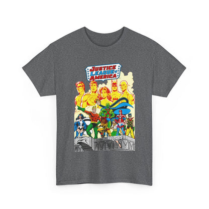 Justice League Detroit T-Shirt - Aquaman, Elongated Man, Zatanna, Vixen, Steel, Martian Manhunter, Vibe, Gypsy