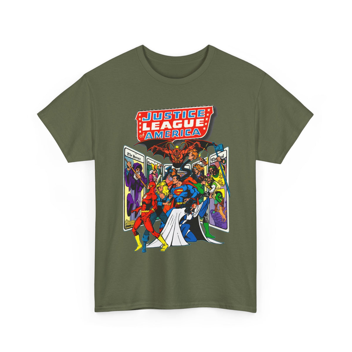 Justice League of America T-Shirt - George Perez Art - Vs Tarot Gang - DC Comics