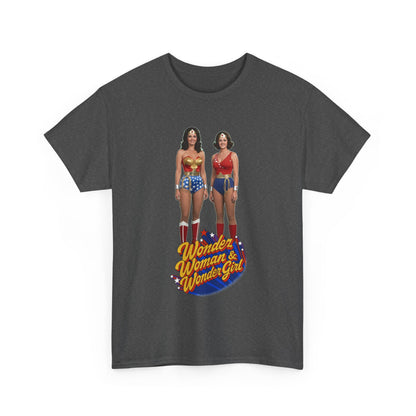 Wonder Woman & Wonder Girl T-Shirt - Lynda Carter Retro 1970s TV Show - DC Comics