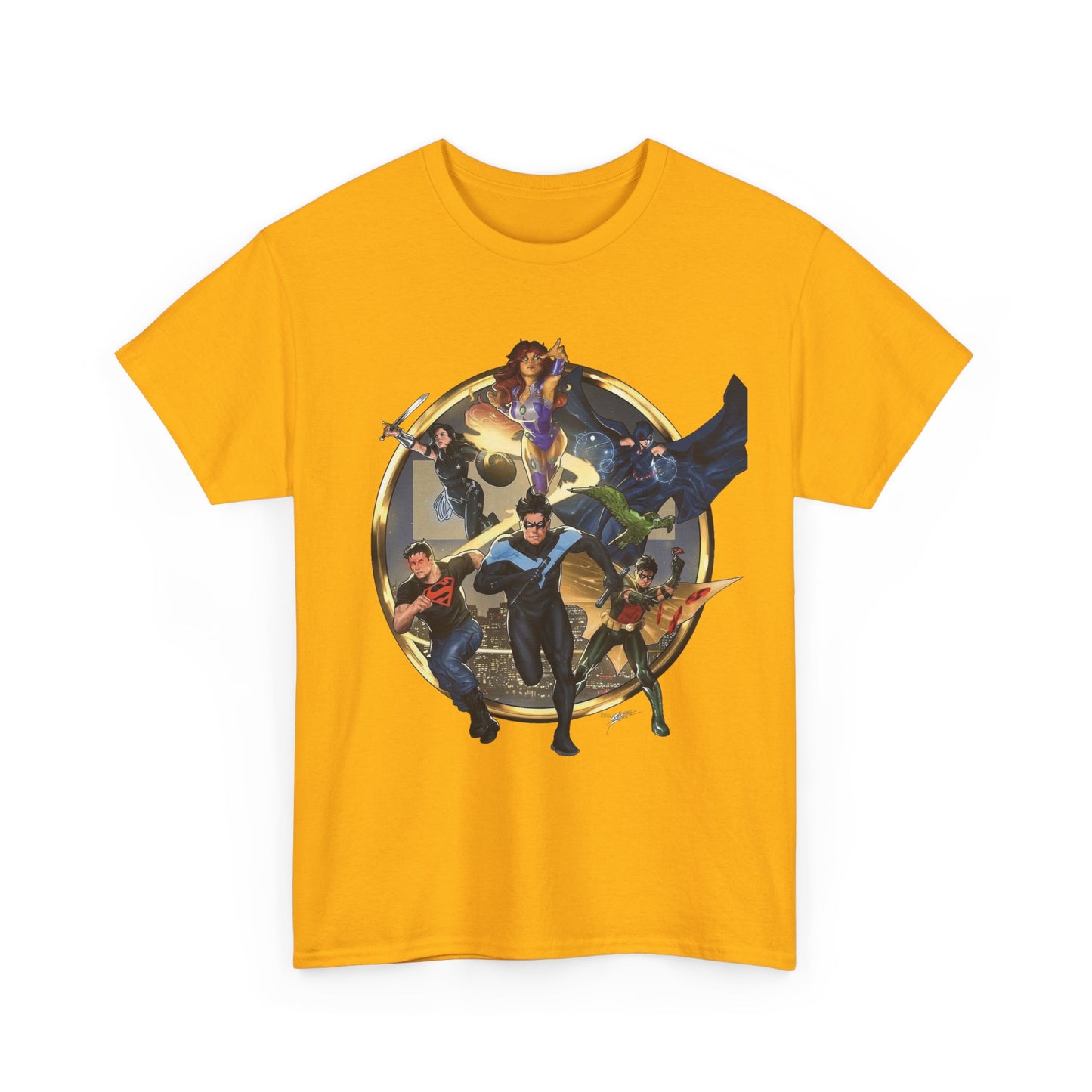 Titans T-Shirt - Taurin Clarke Art - Nightwing, Raven, Starfire, Wonder Girl, Superboy, Robin - DC Comics