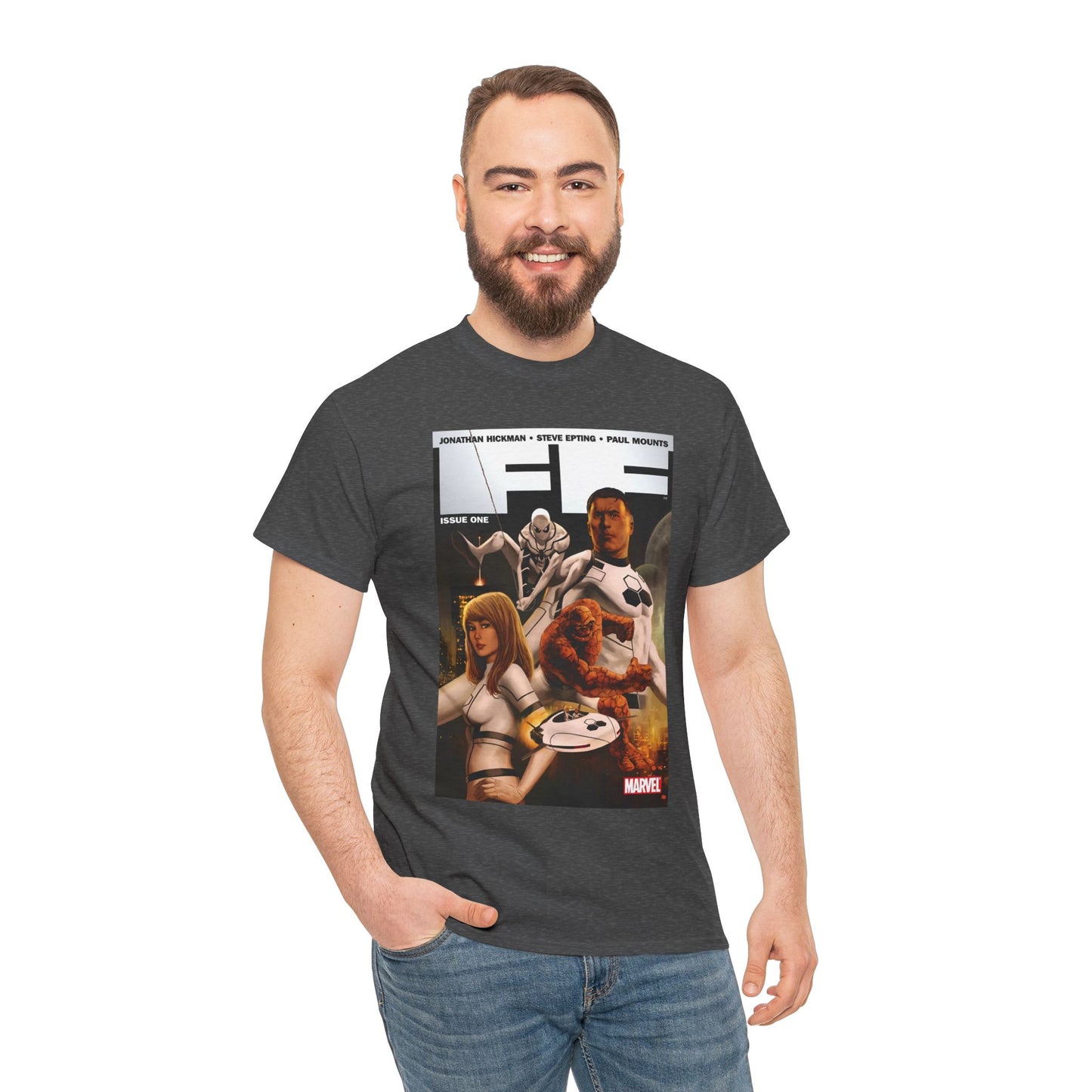 FF #1 T-Shirt - Steve Epting Art - Fantastic Four/Future Foundation - Spider-Man, Mr. Fantastic, Invisible Woman, The Thing - Marvel Comics