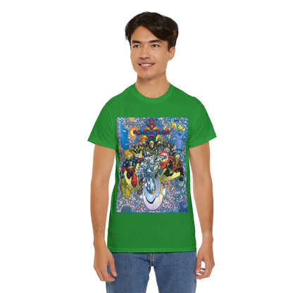 Marvel Cosmic Heroes T-Shirt - Silver Surfer, Captain Marvel, Adam Warlock, Quasar, Nova, Galactus, Jack of Hearts, Moondragon, Thanos