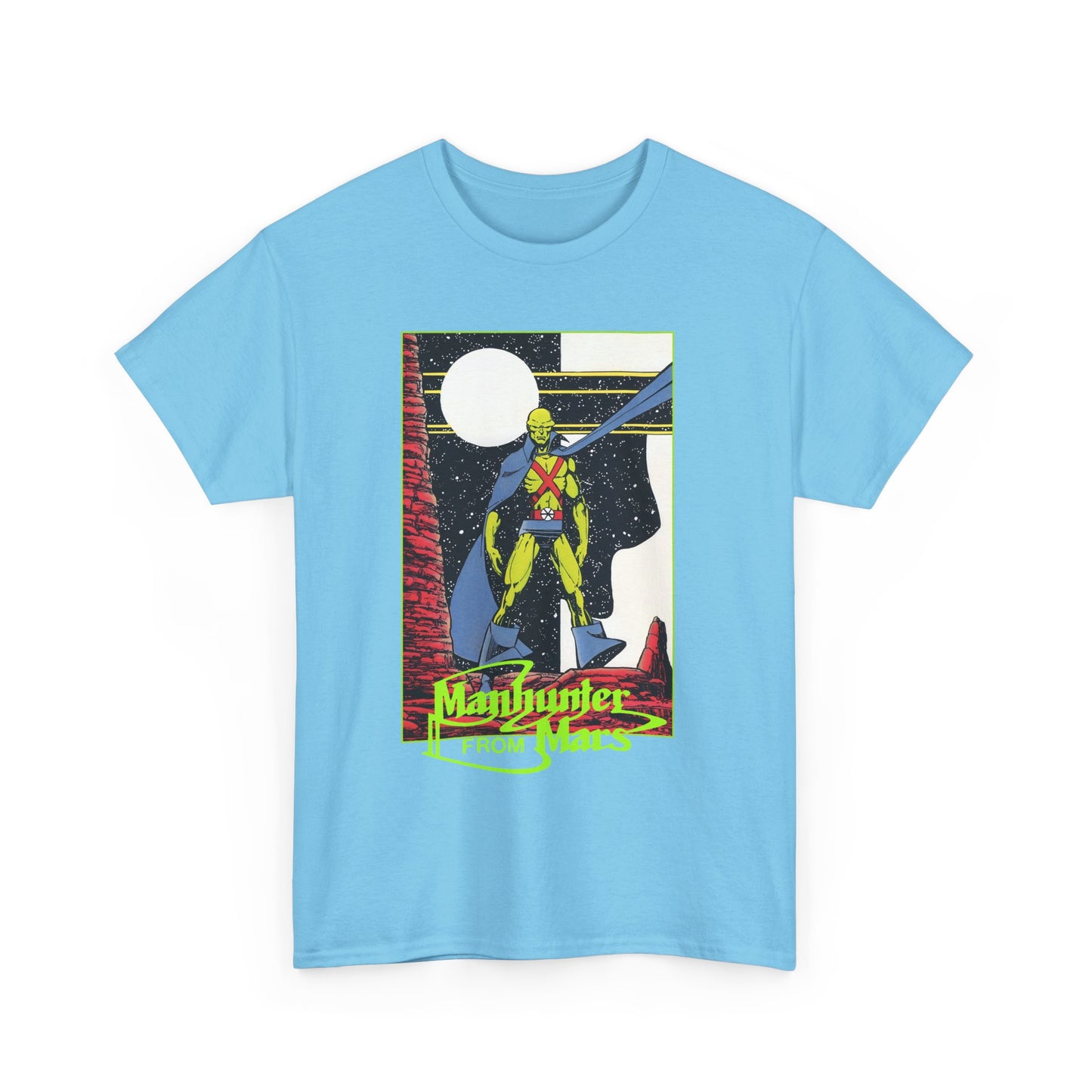 Martian Manhunter T-Shirt - George Perez Art - 1980s Justice League of America (JLA) Postcard Art - DC Comics