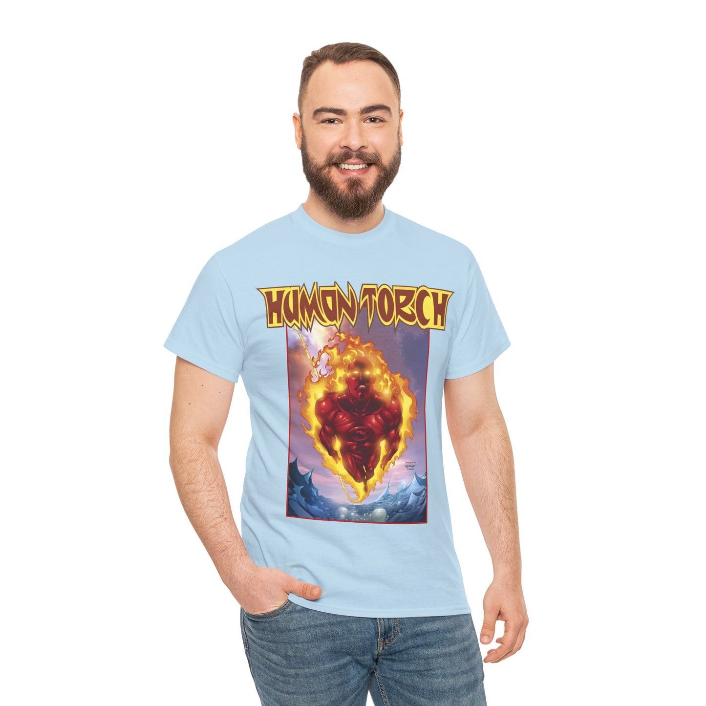 Human Torch T-Shirt - Howard Porter Art - Marvel Comics
