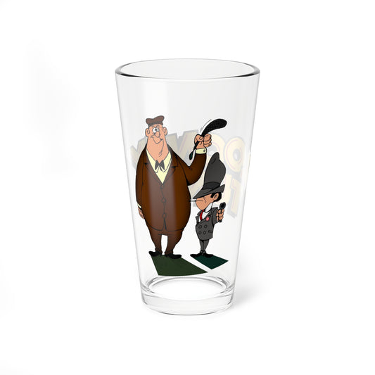 Rocky & Mugsy Pint Glass, 16oz - Looney Tunes - Classic Bugs Bunny Gangster Foes - Retro WB Cartoon Art