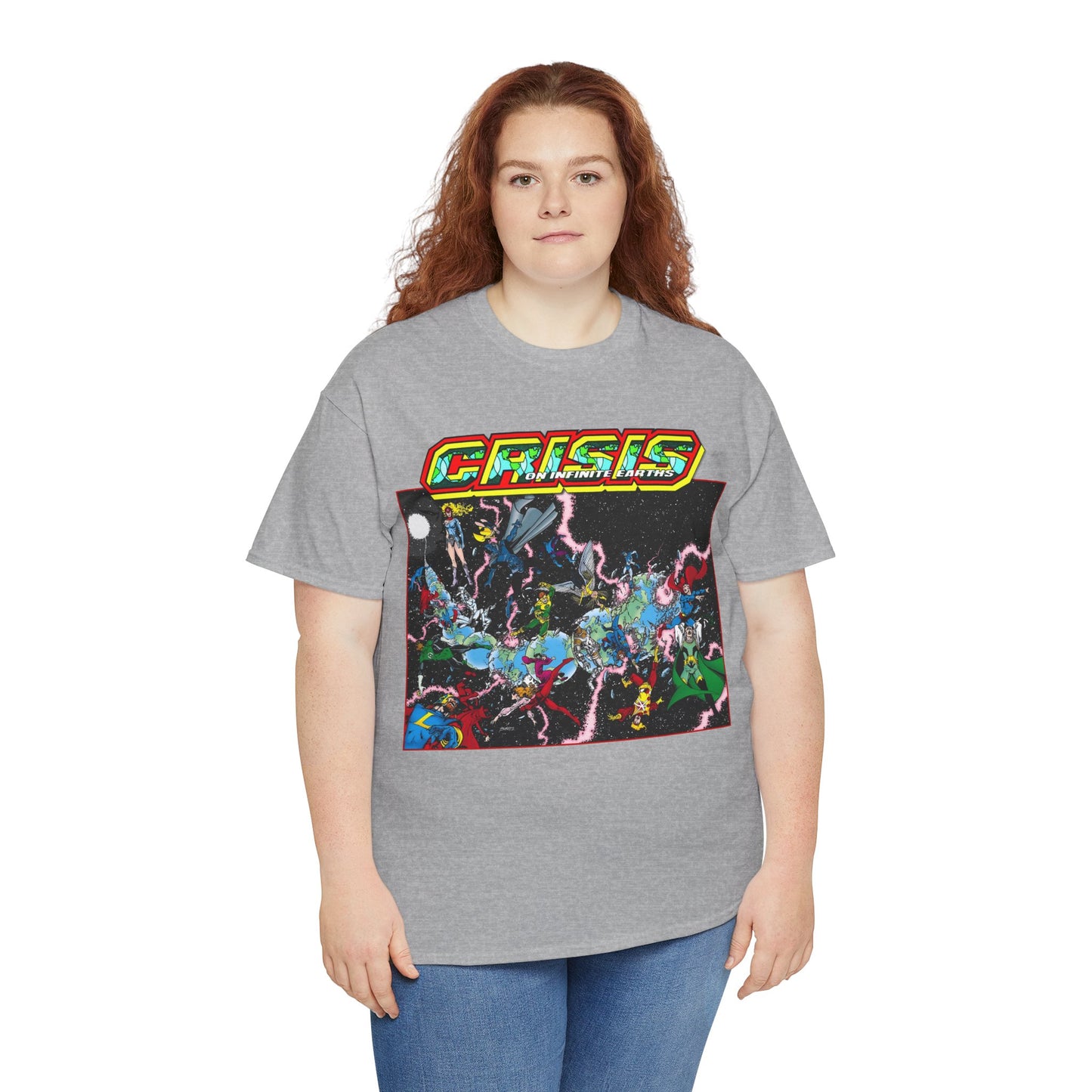 Crisis on Infinite Earths T-Shirt - George Perez Art - #1 Cover, First Issue - Harbinger, Pariah, Obsidian, Firestorm - DC Comics