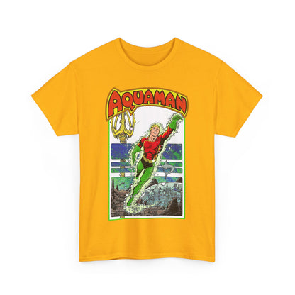Aquaman T-Shirt - George Perez Art -Justice League 1980s Postcard Series - Arthur Curry - King of Atlantis - JLA - DC Comics
