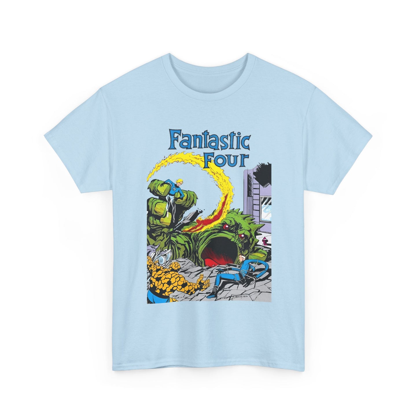 Fantastic Four T-Shirt - John Byrne Art - Cover to Issue #1 - Reed Richards, Invisible Woman, Human Torch, The Thing - Marvel Comics