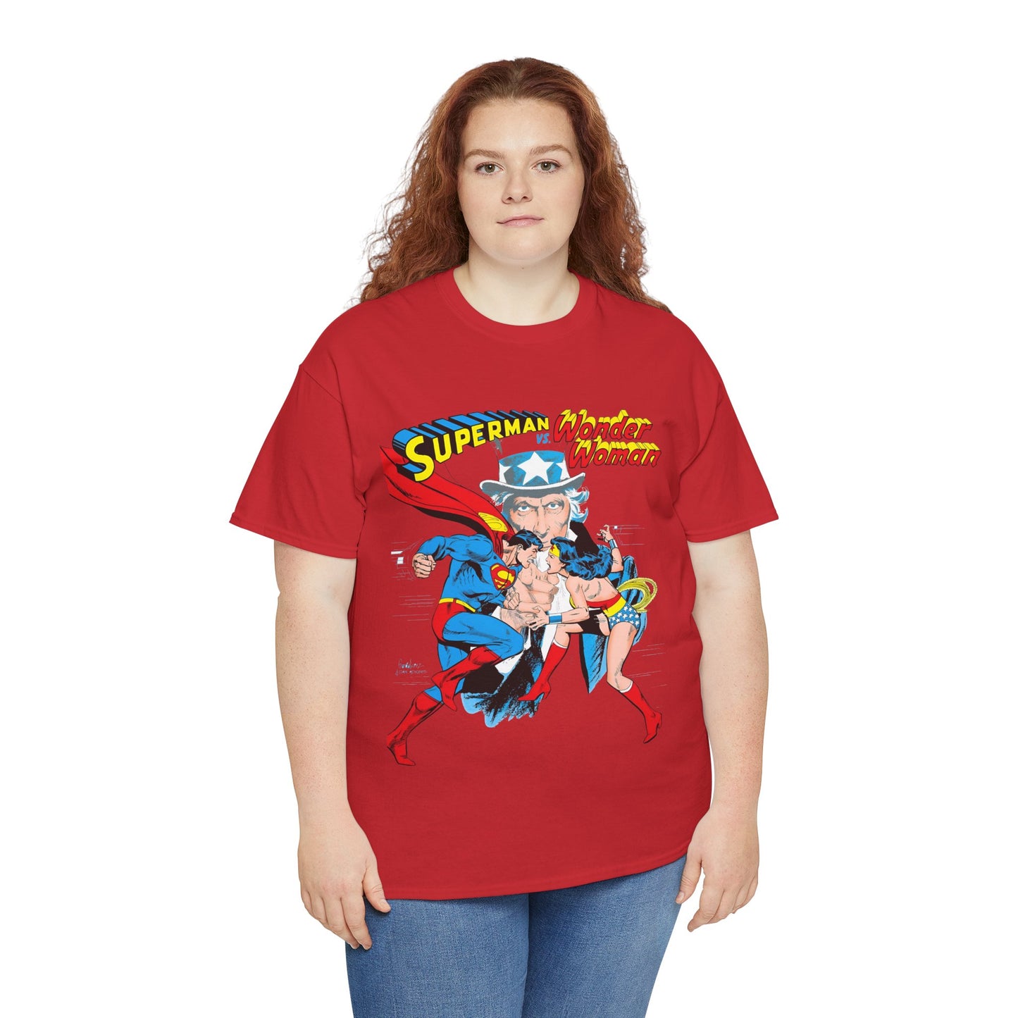 Superman Vs Wonder Woman T-Shirt - José Luis García-López Art - Popular 1970s Tabloid Story - DC Comics