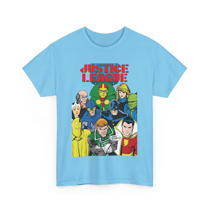 Justice League International T-Shirt - Kevin Maguire Art - JLI - DC Comics - Blue Beetle, Dr Fate, Batman, Mr Miracle, Martian Manhunter - Guy Gardner
